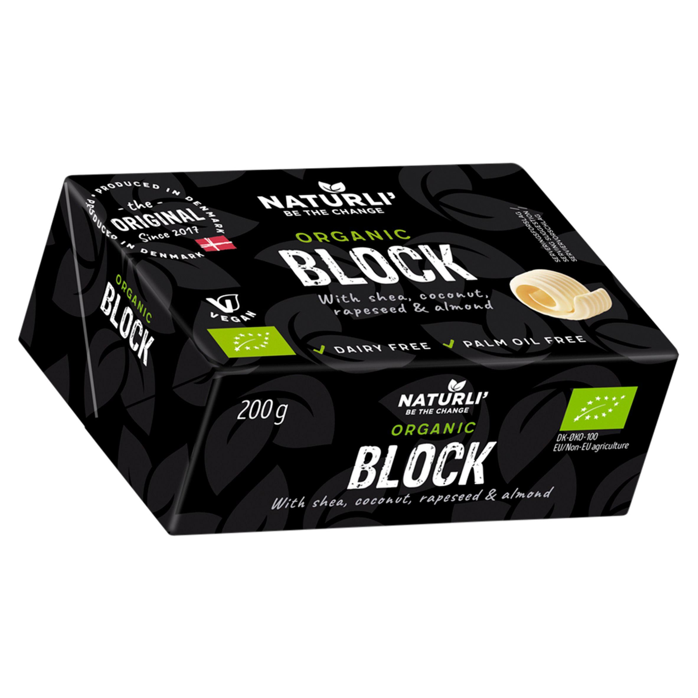 Naturli organic vegan block spread 200g, imported from the UK