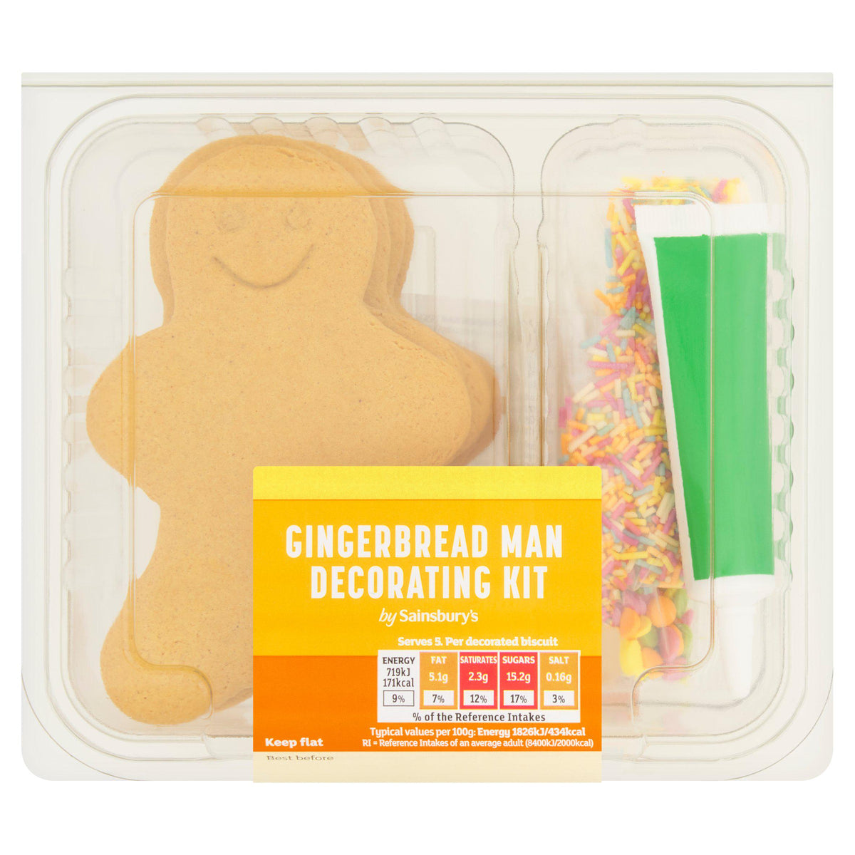 Sainsbury's Gingerbread Man Decorating Kit 197g, imported from the UK