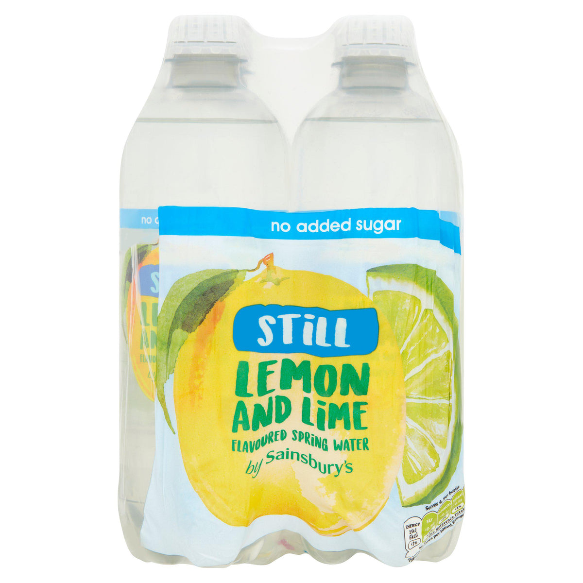 Sainsbury's flavoured water lemon lime 4x500ml, imported from the UK