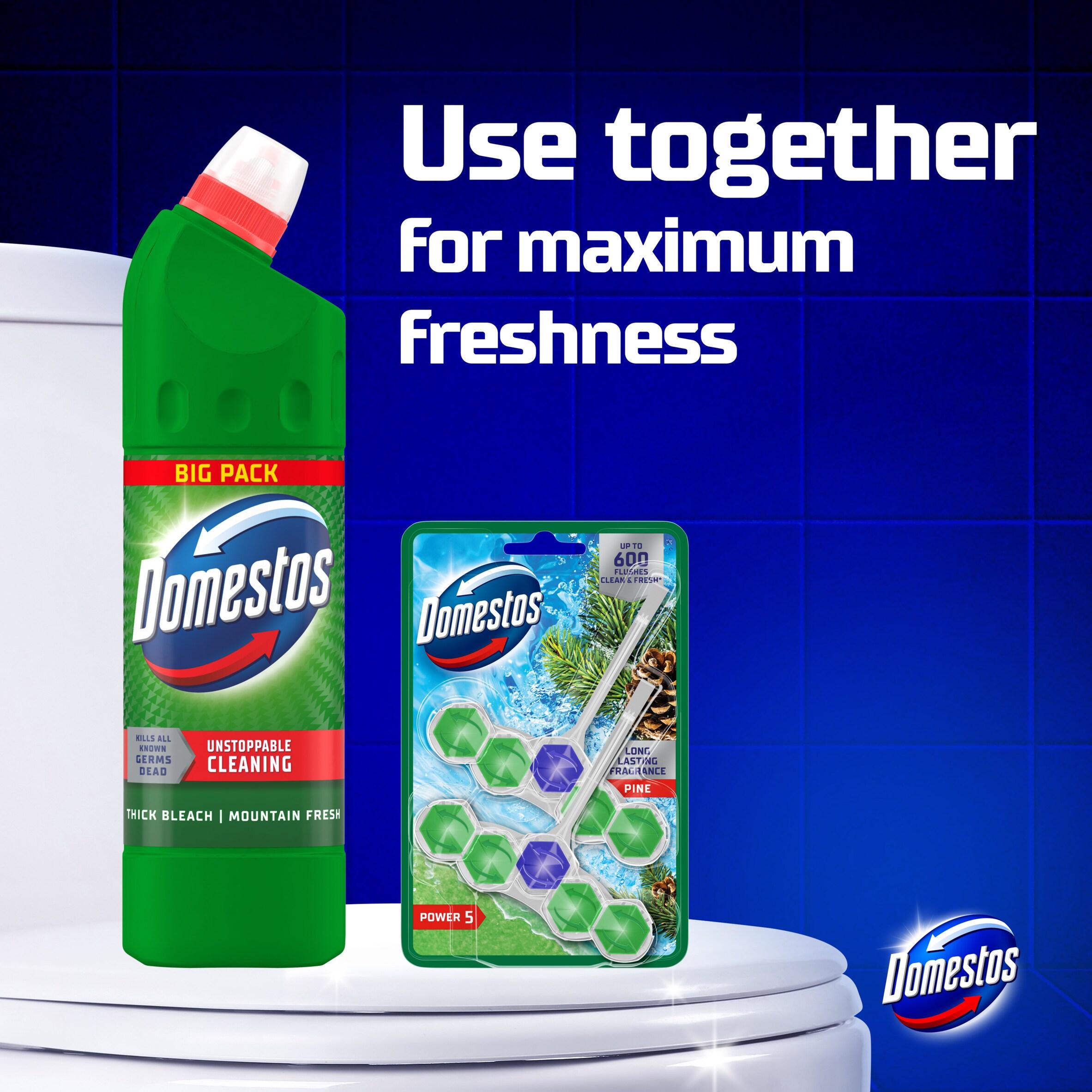 Domestos Mountain Fresh thick bleach 1L, imported from the UK