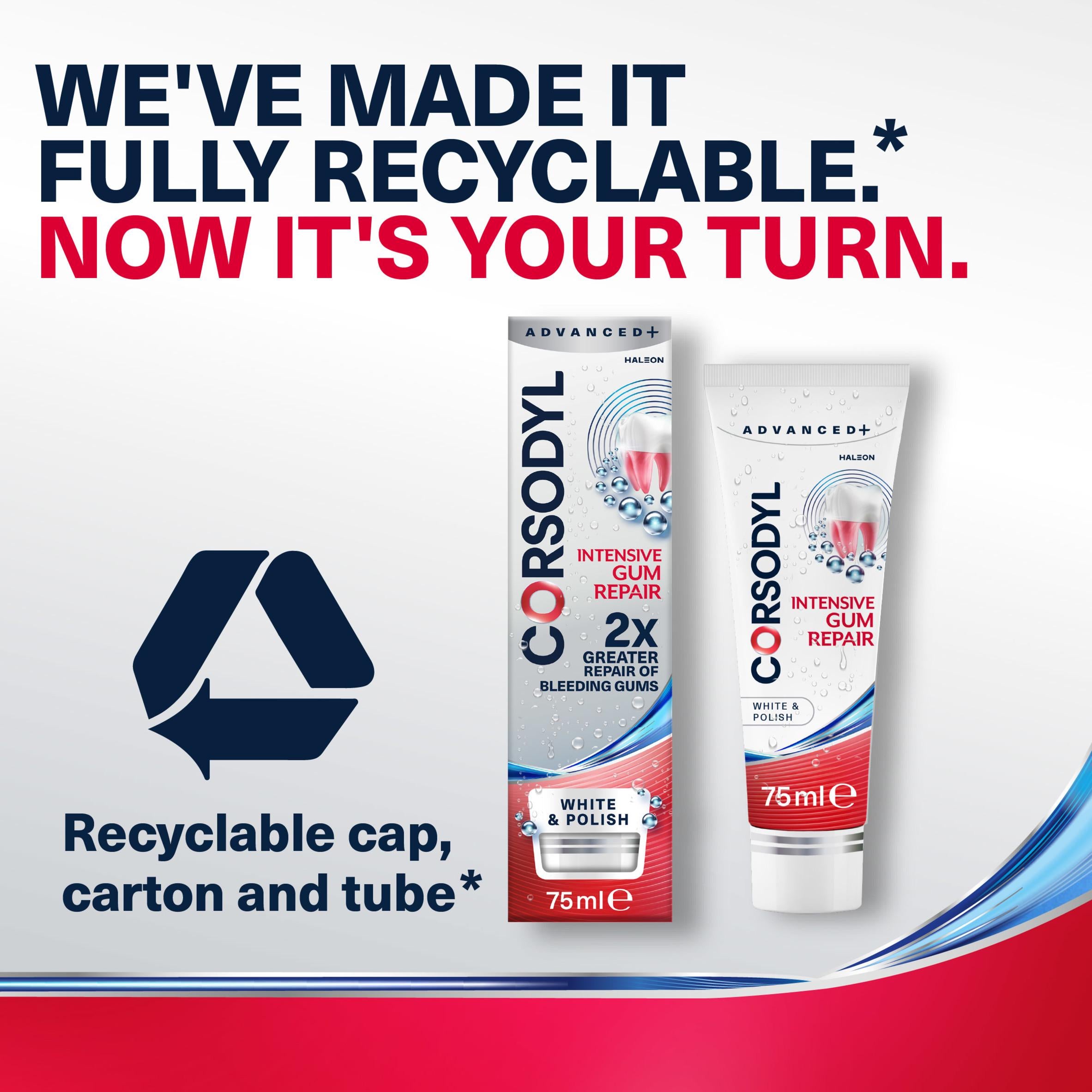 Corsodyl Advanced+ Intensive Gum Repair toothpaste 75ml - British product