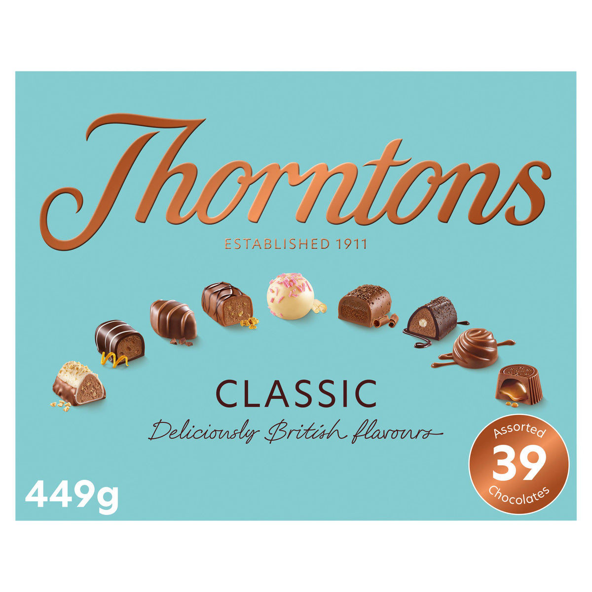 Thorntons Classic Assorted Chocolates gift box 449g, UK version