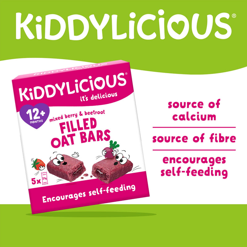 Kiddylicious Mixed Berry & Beetroot Oat Bars 5 x 21g, UK version