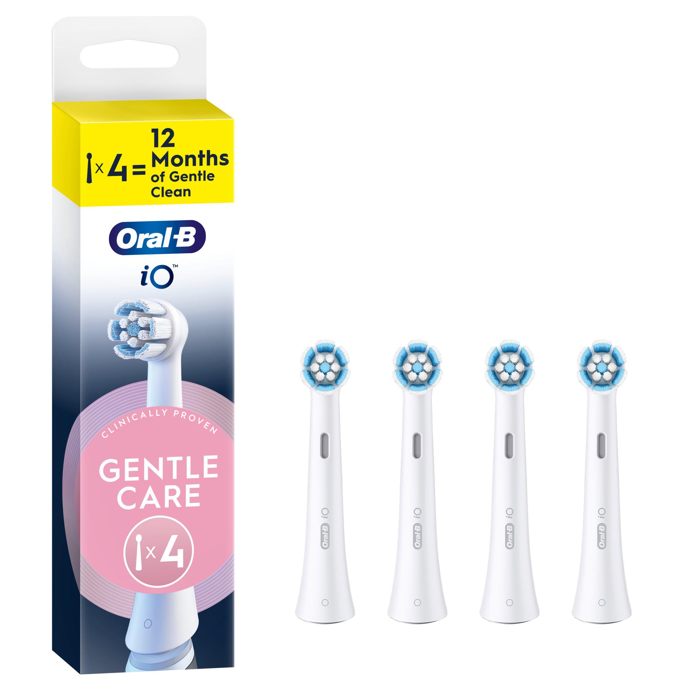 Oral-B iO Gentle Care Brush Heads 4 pack, imported from the UK