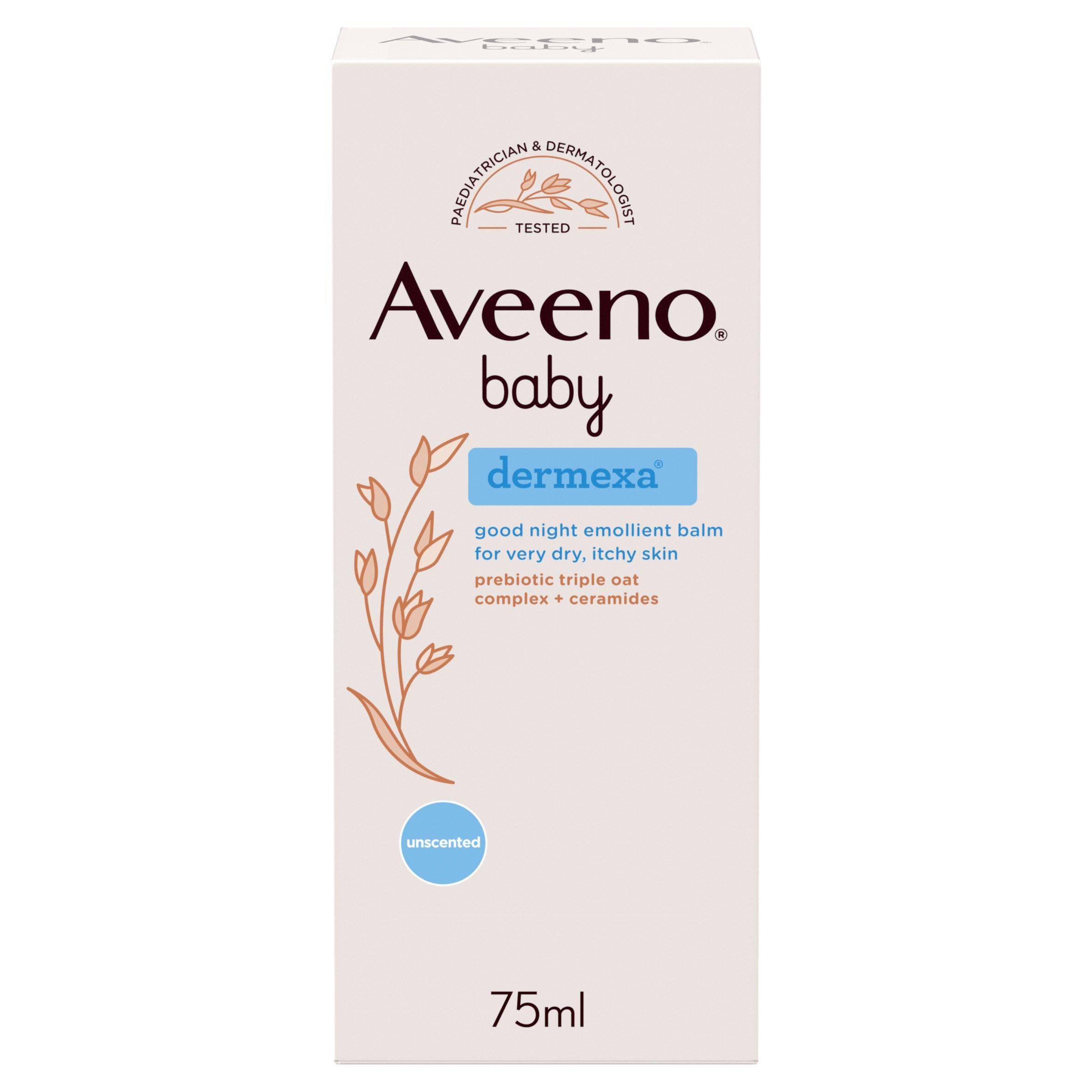 Aveeno Baby Dermexa Good Night Emollient Balm 75ml, UK version