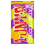 Tony's Chocolonely milk chocolate bar with pecan caramel biscuit 90g, imported from the UK