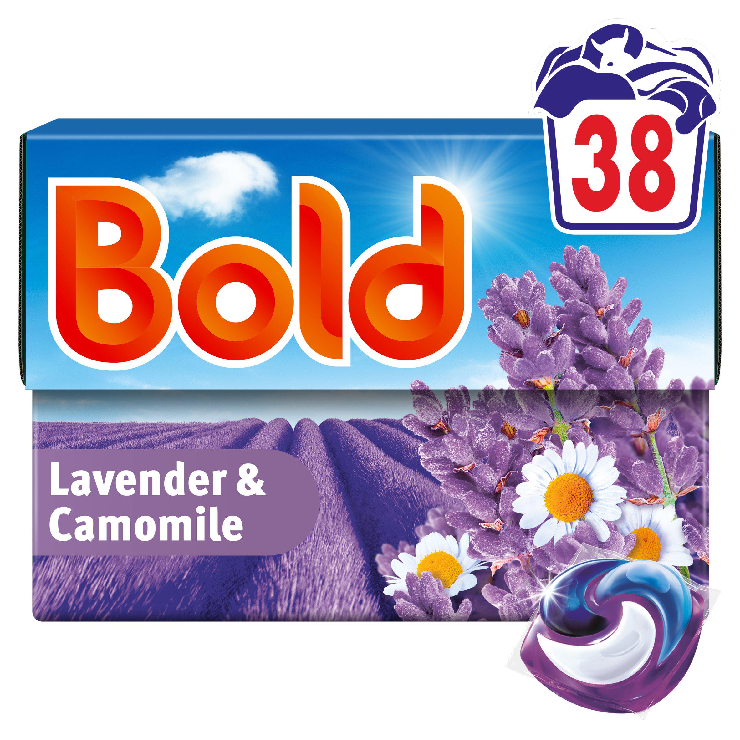 Bold laundry capsules 38 washes lavender camomile, imported from the UK
