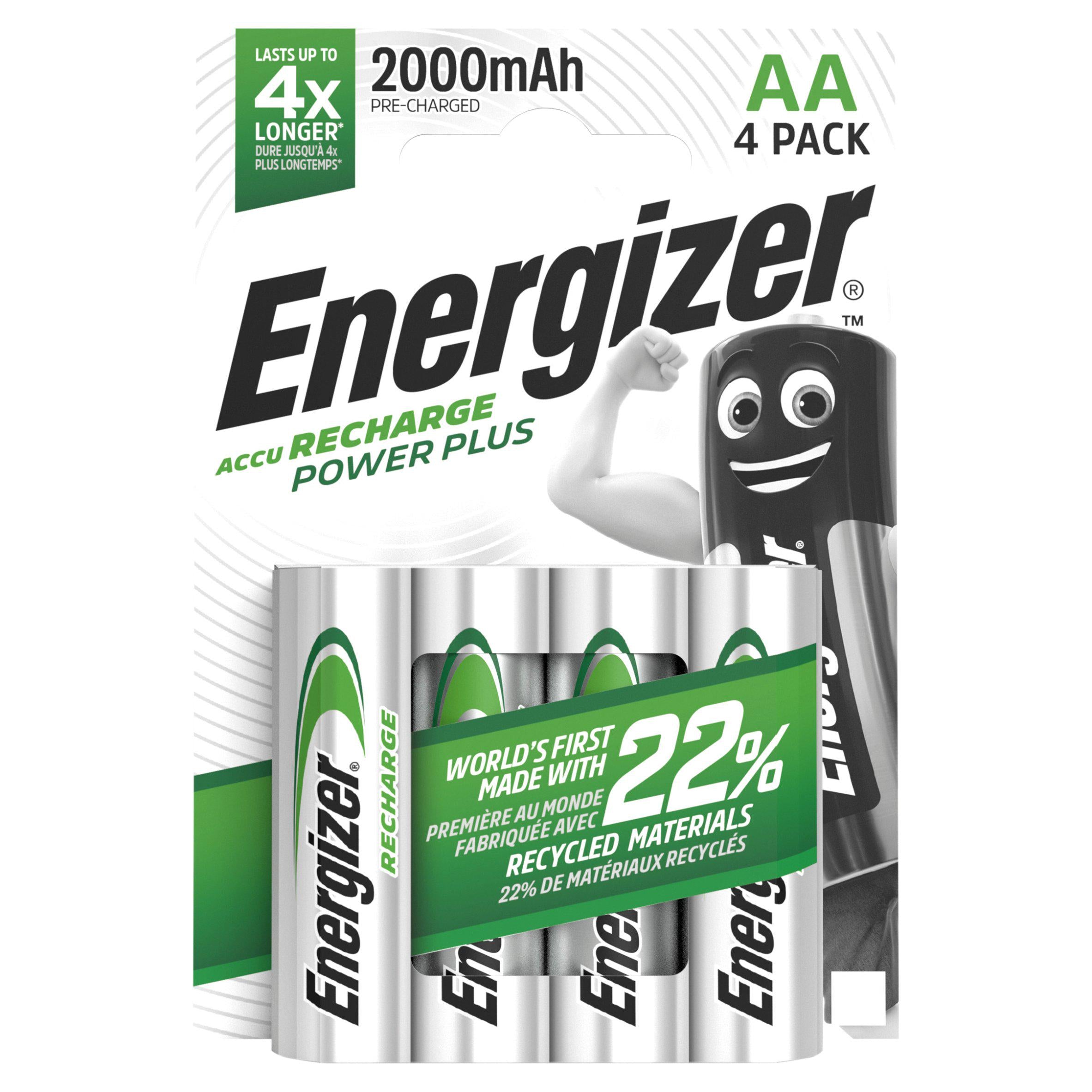 Energizer Power Plus AA rechargeable batteries 2000mAh 4-pack (British brand)