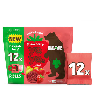 Sainsburys BEAR Yoyo Strawberry Fruit Rolls Grab Bag 12 x 10g- Buy online at McGrocer