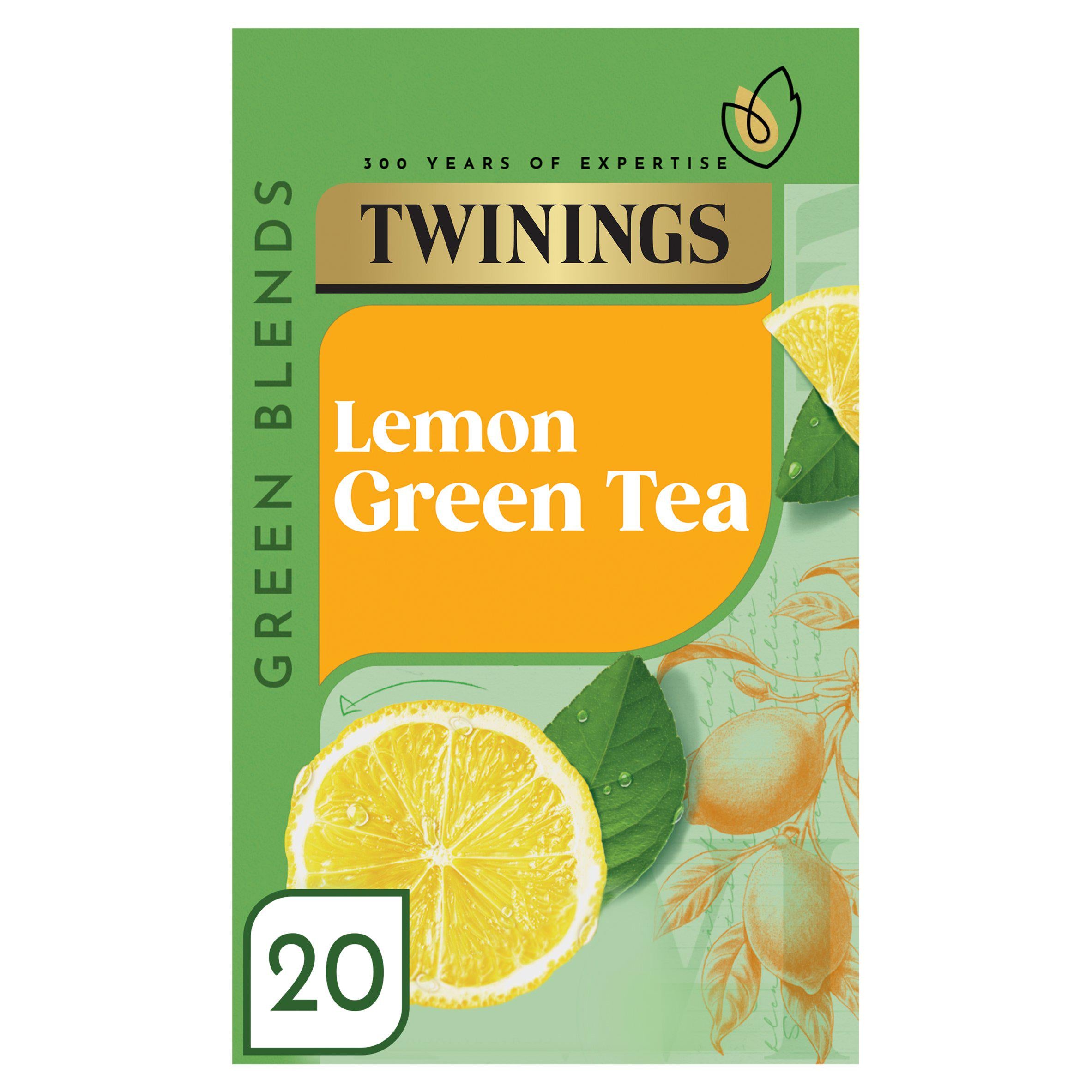 Twinings Lemon Green Tea, 20 tea bags, imported from the UK