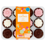 Sainsbury's vanilla sponge cupcakes with assorted frosting 12 pack 516g (British brand)