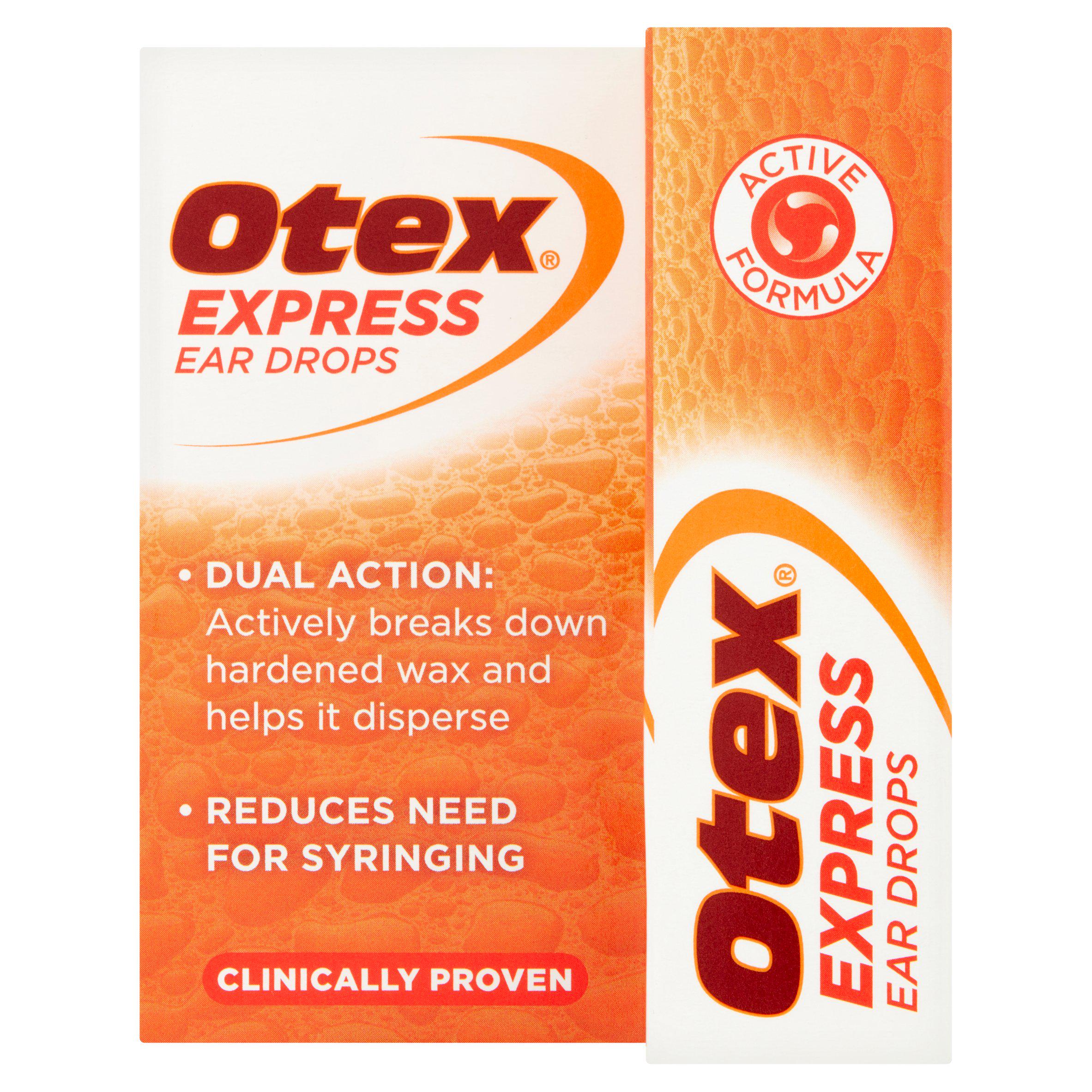Otex Express Ear Drops 10ml, imported from the UK