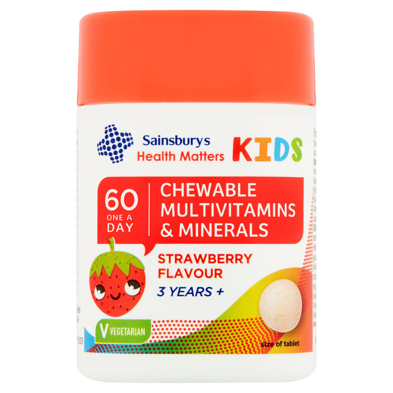 Sainsbury's kids multivitamin strawberry flavour 60 tablets - British product