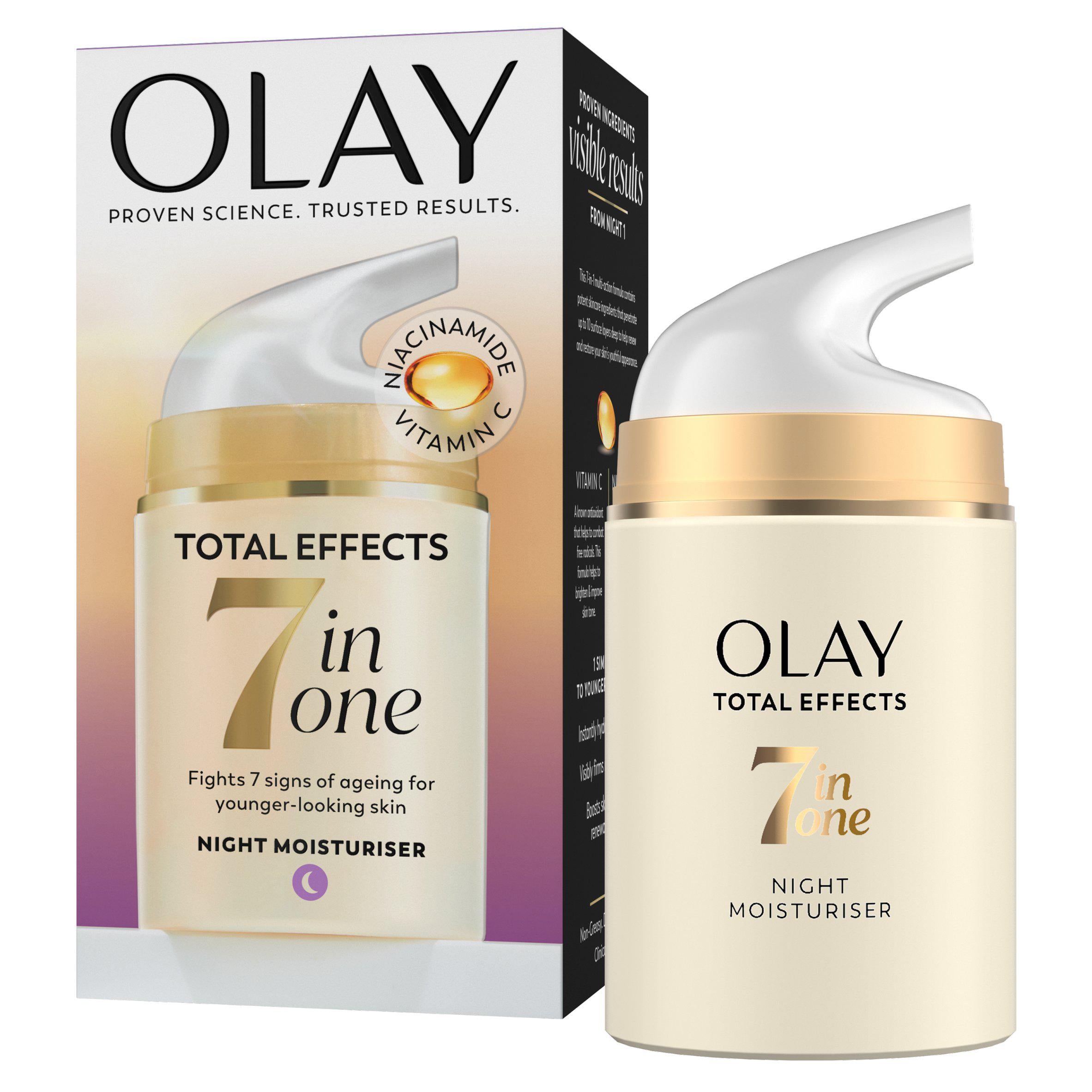 Olay Total Effects 7in1 Night Moisturiser 50ml, imported from the UK