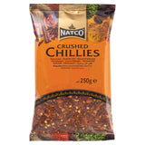 Natco Crushed Chillies 250g bag, imported from the UK