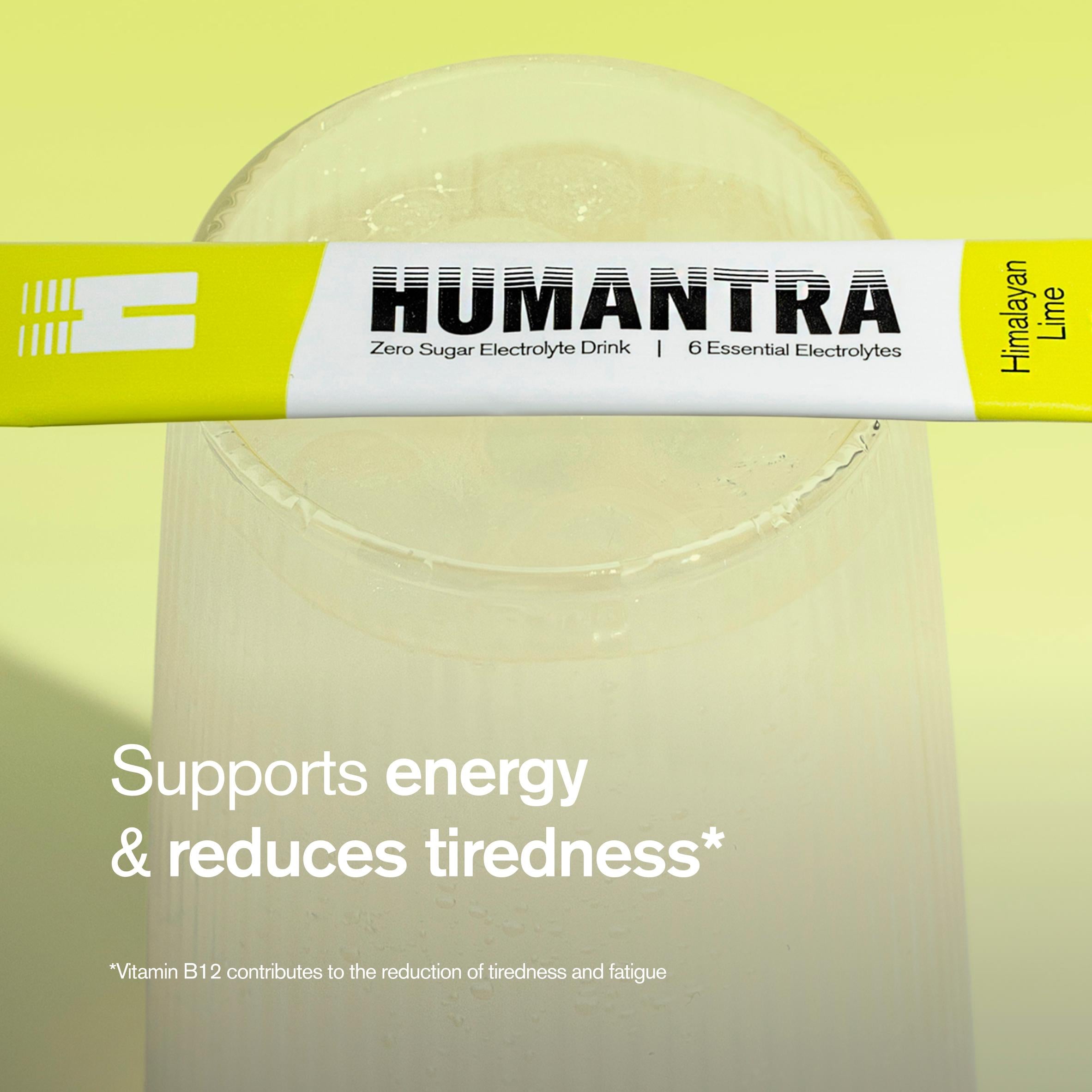 Humantra electrolyte drink sachets Himalayan Lime 6 x 3.6g - British product