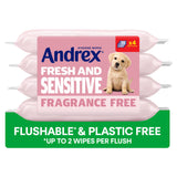 Andrex Fresh & Sensitive flushable moist wipes quad pack 4x30 - British product