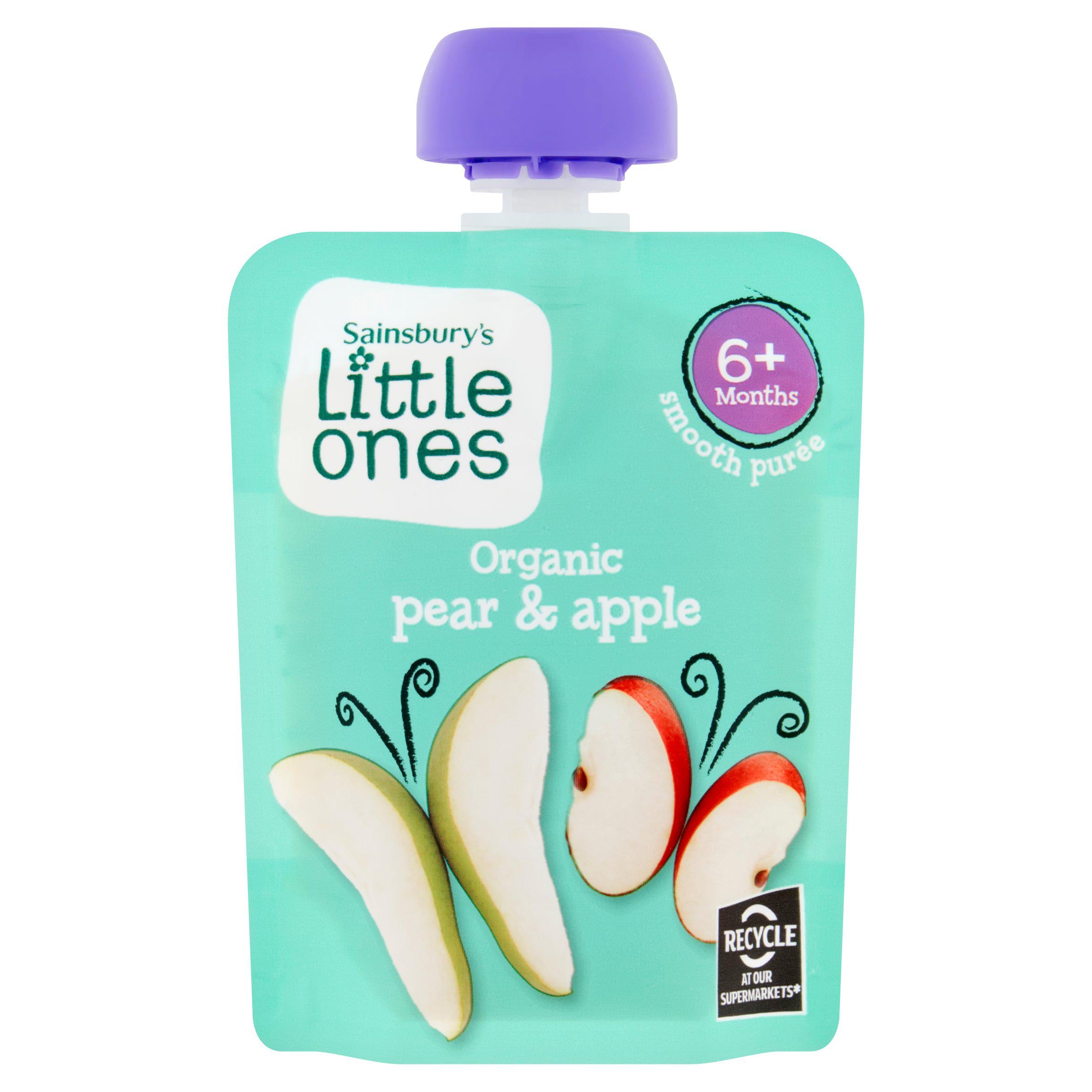 Sainsbury's organic pear apple puree 70g - British product