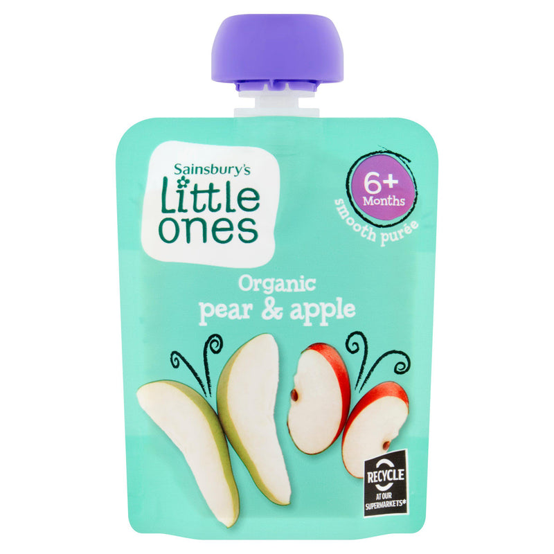 Sainsbury's organic pear apple puree 70g - British product