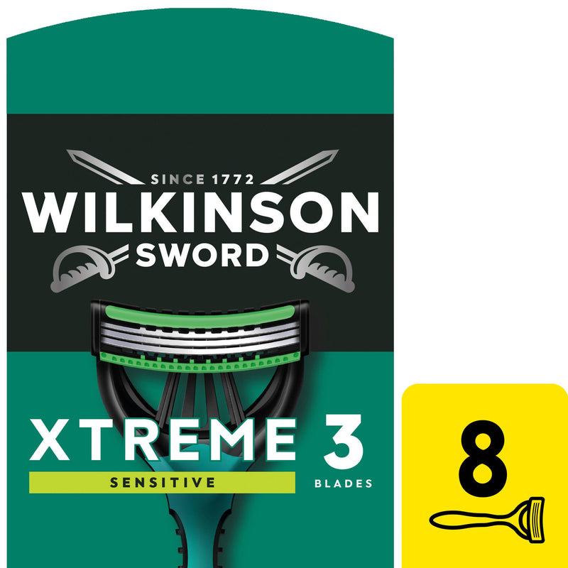 Wilkinson Sword Xtreme 3 Sensitive disposable razors x8 (British brand)