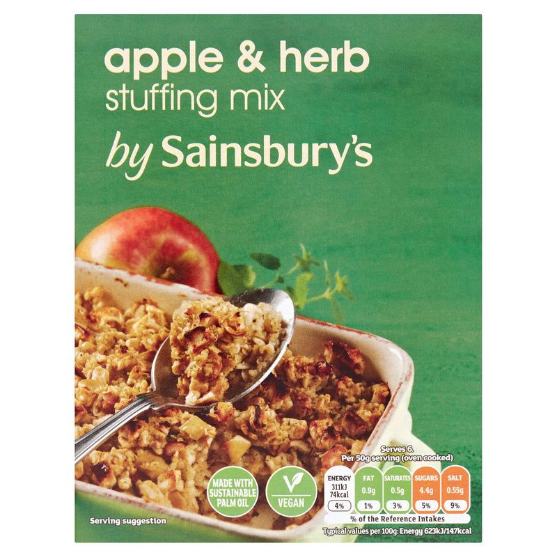 Sainsbury's apple and herb stuffing mix 130g, imported from the UK