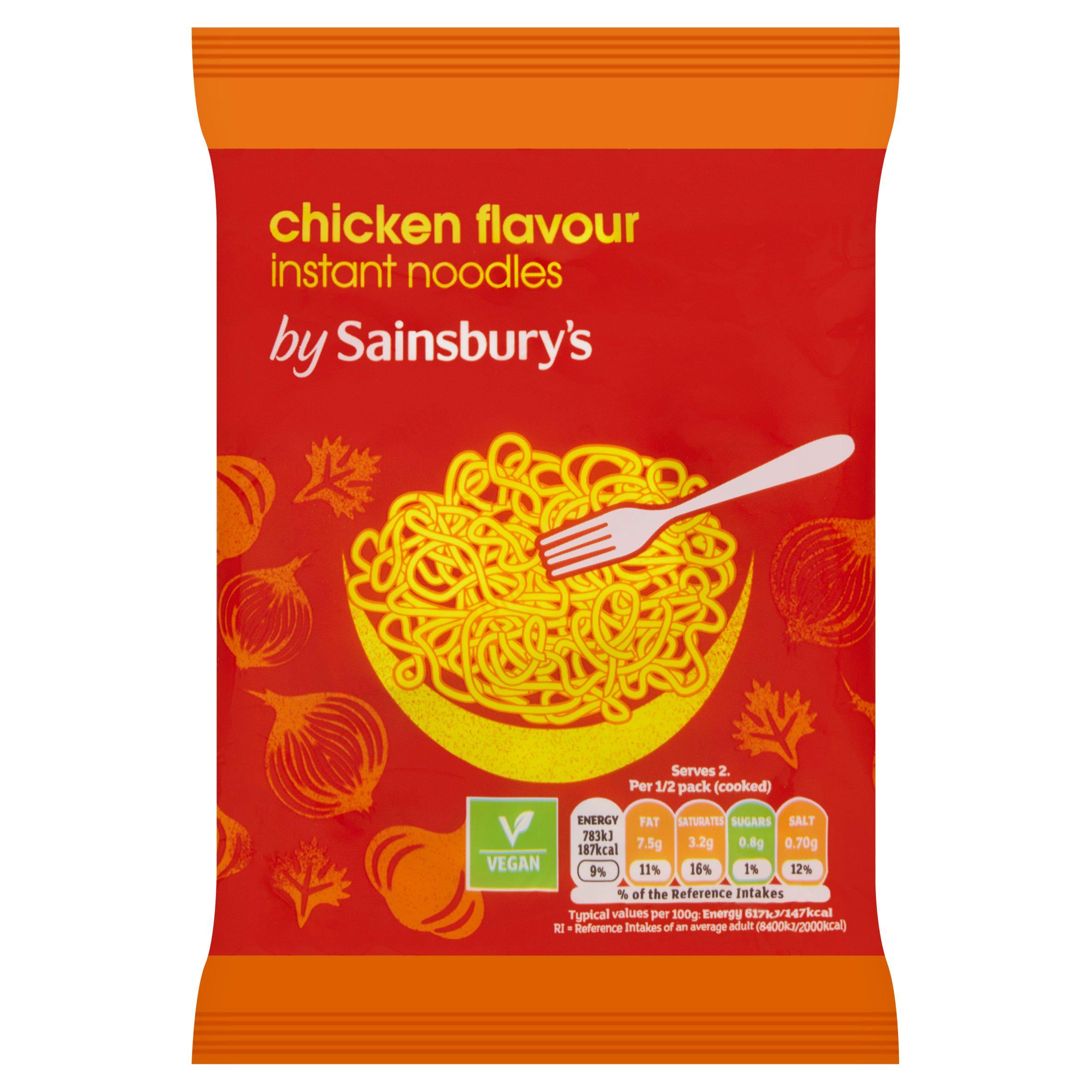 Sainsbury's Chicken Flavour Instant Noodles 90g (British brand)