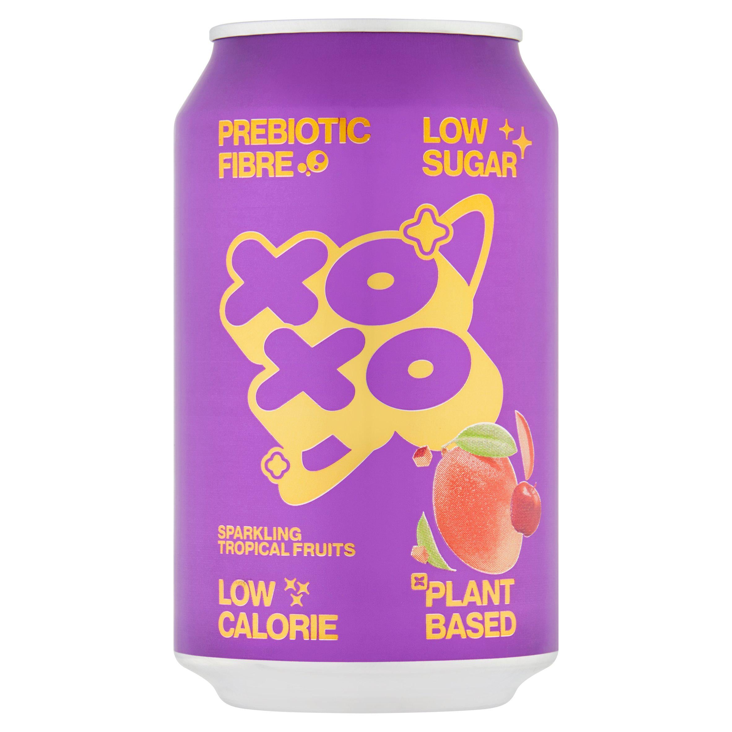 XOXO sparkling soda tropical fruits 330ml - British product