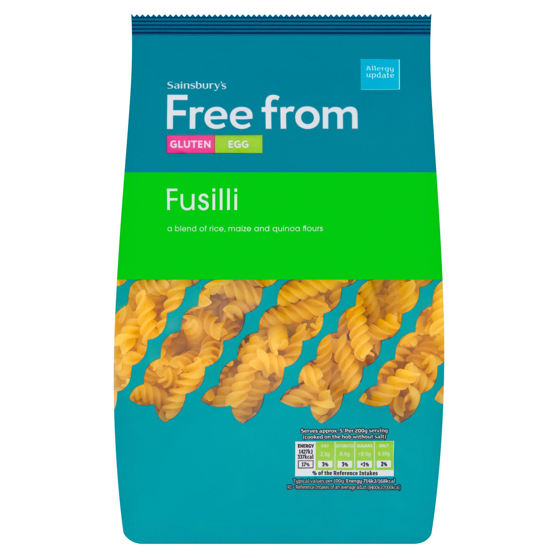 Sainsbury's Free From Fusilli Pasta 500g, imported from the UK