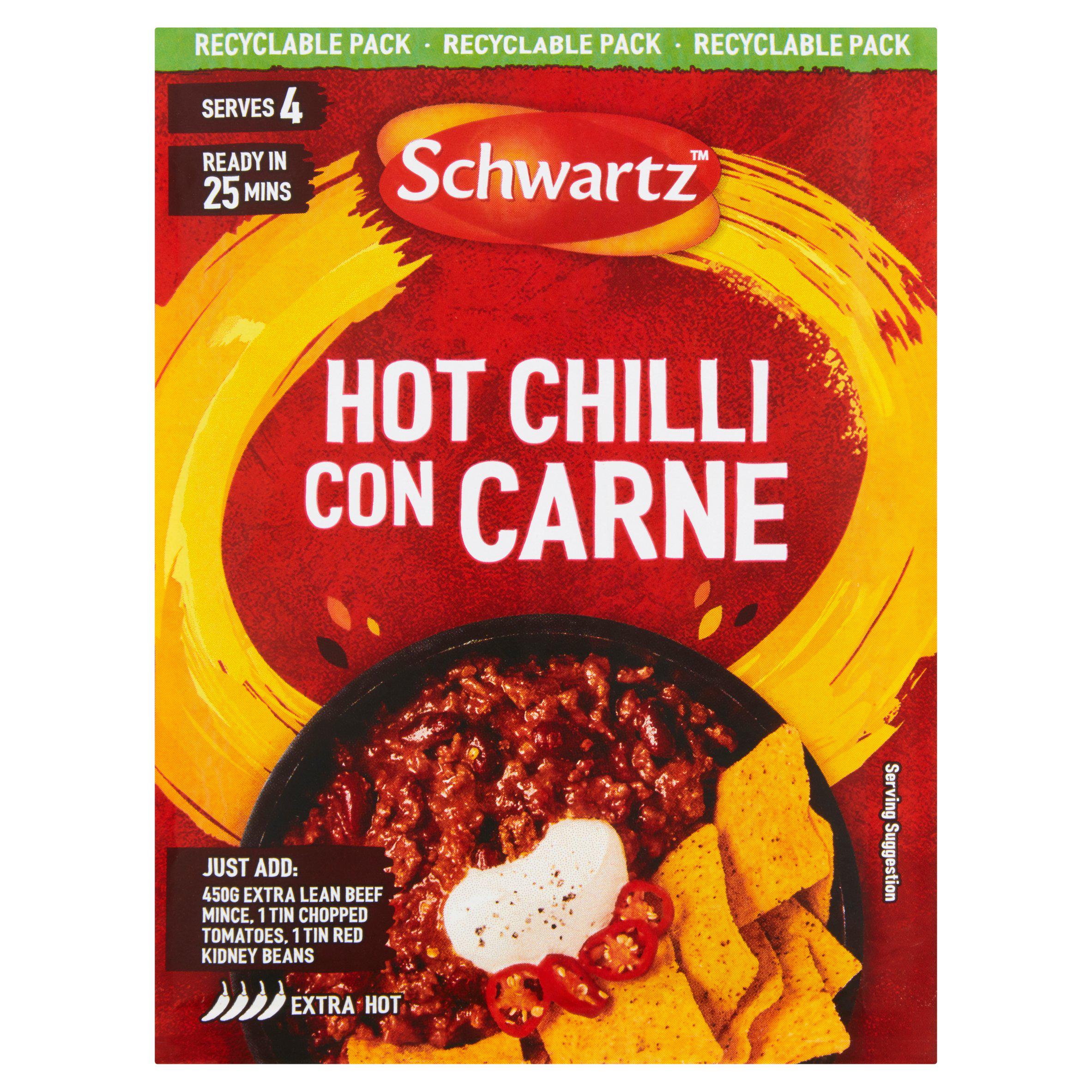 Schwartz Hot Chilli Con Carne Mix Extra Hot 41g (British brand)
