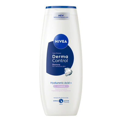 Sainsburys Nivea Derma Control Restore Hyaluronic Acid & Vitamin E Sensitive Skin Shower Gel 500ml- Buy online at McGrocer