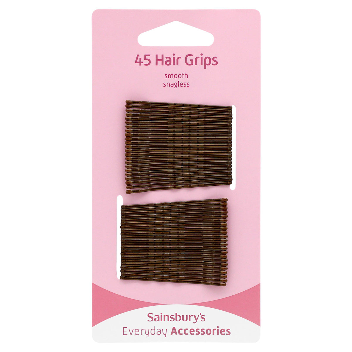 Sainsbury's hair grips brown x45, imported from the UK
