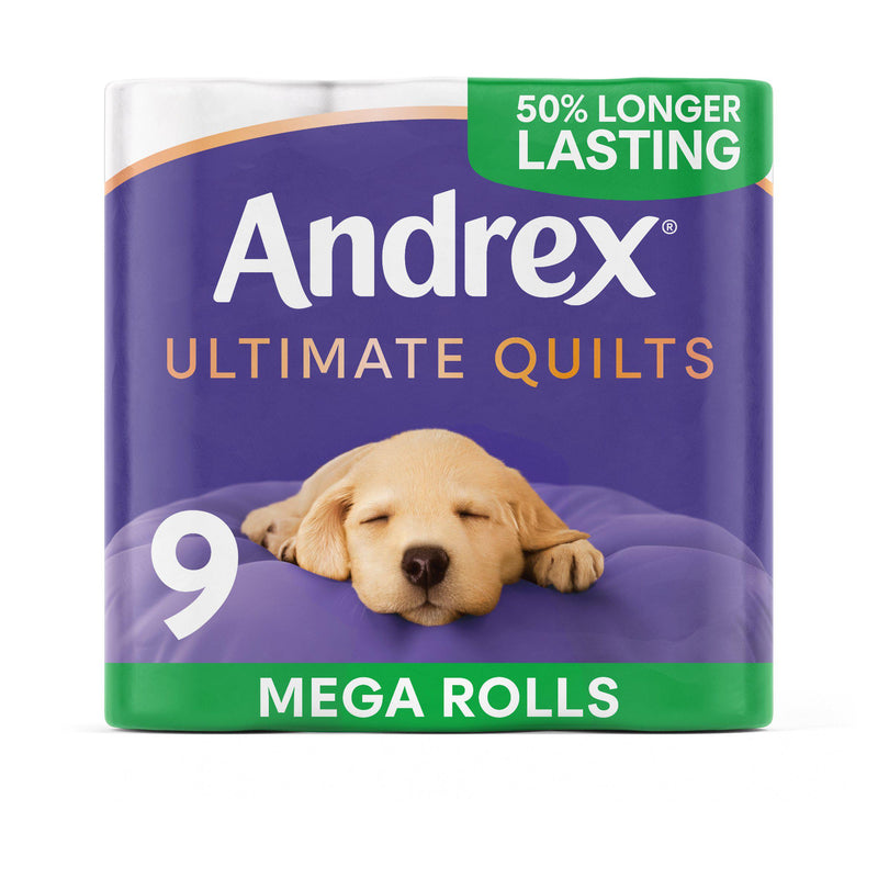 Andrex Ultimate Quilts Mega toilet rolls x9 (British brand)
