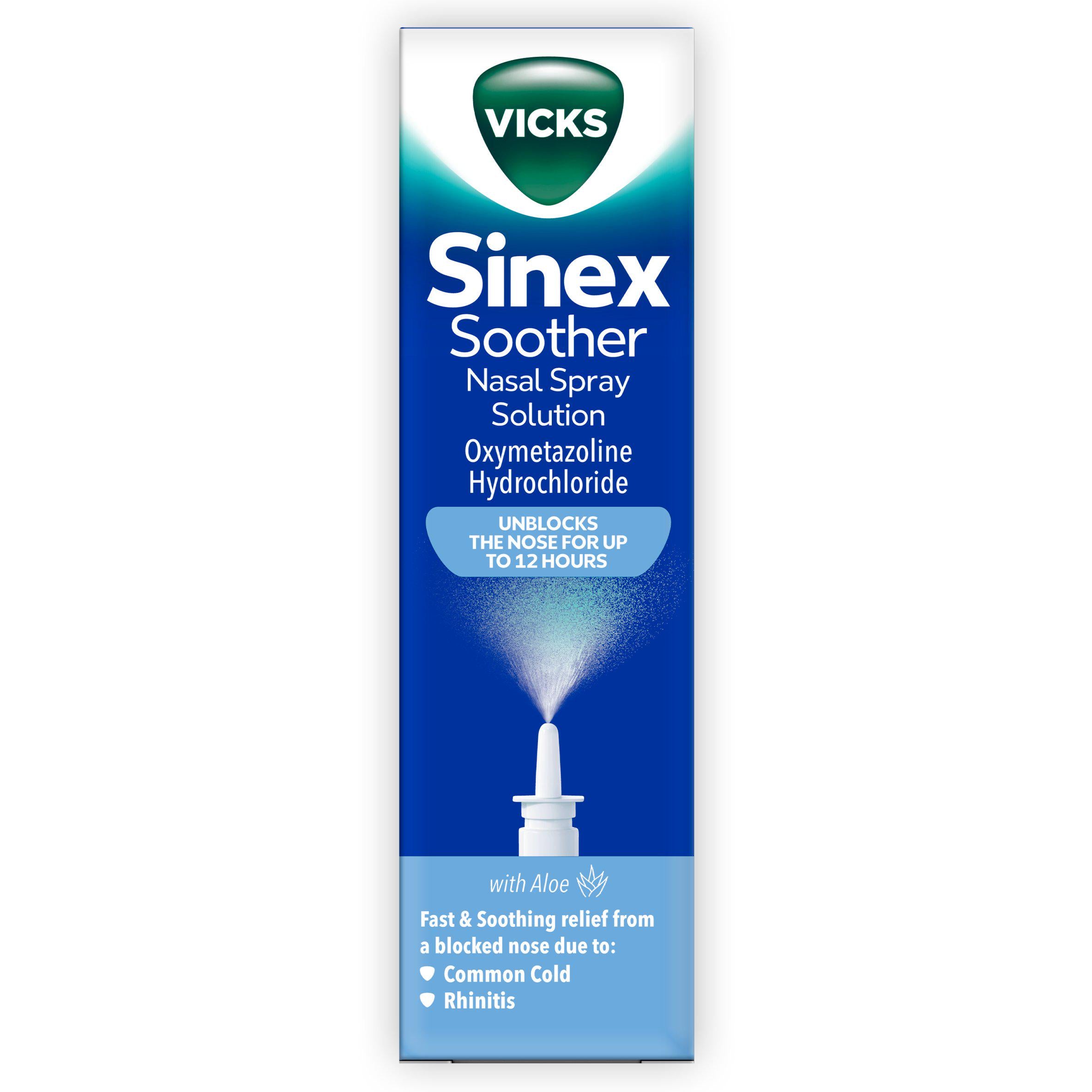 Vicks Sinex Soother decongestant nasal spray 15ml (British brand)