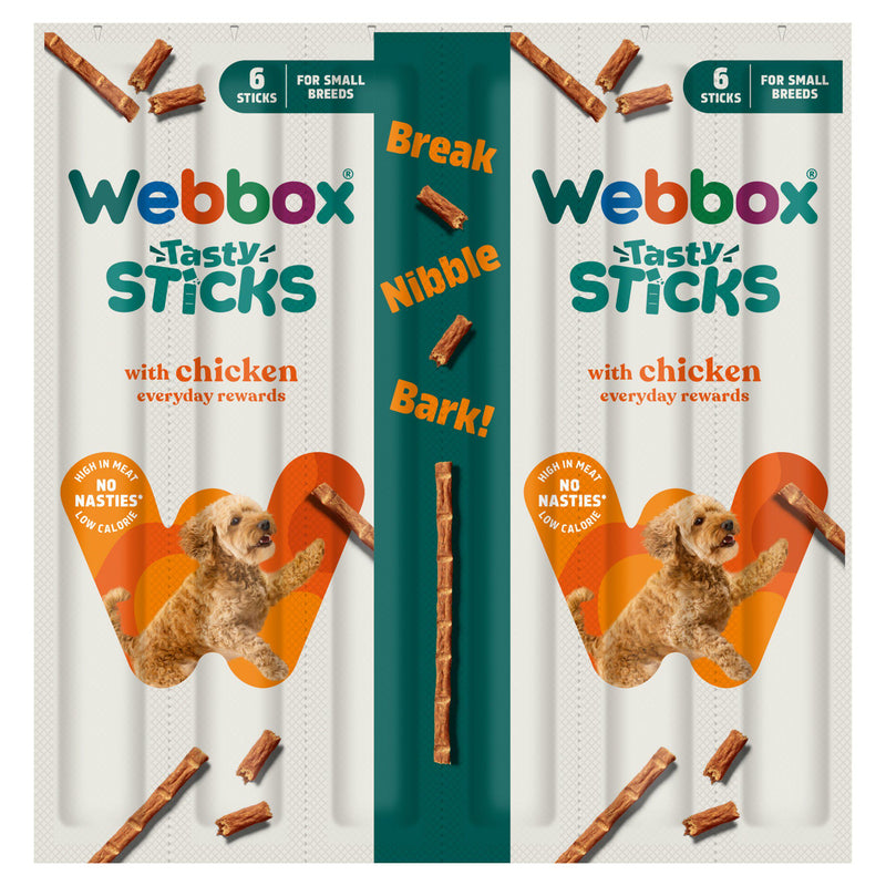 Webbox Tasty Sticks chicken dog treats 6x30g - British product