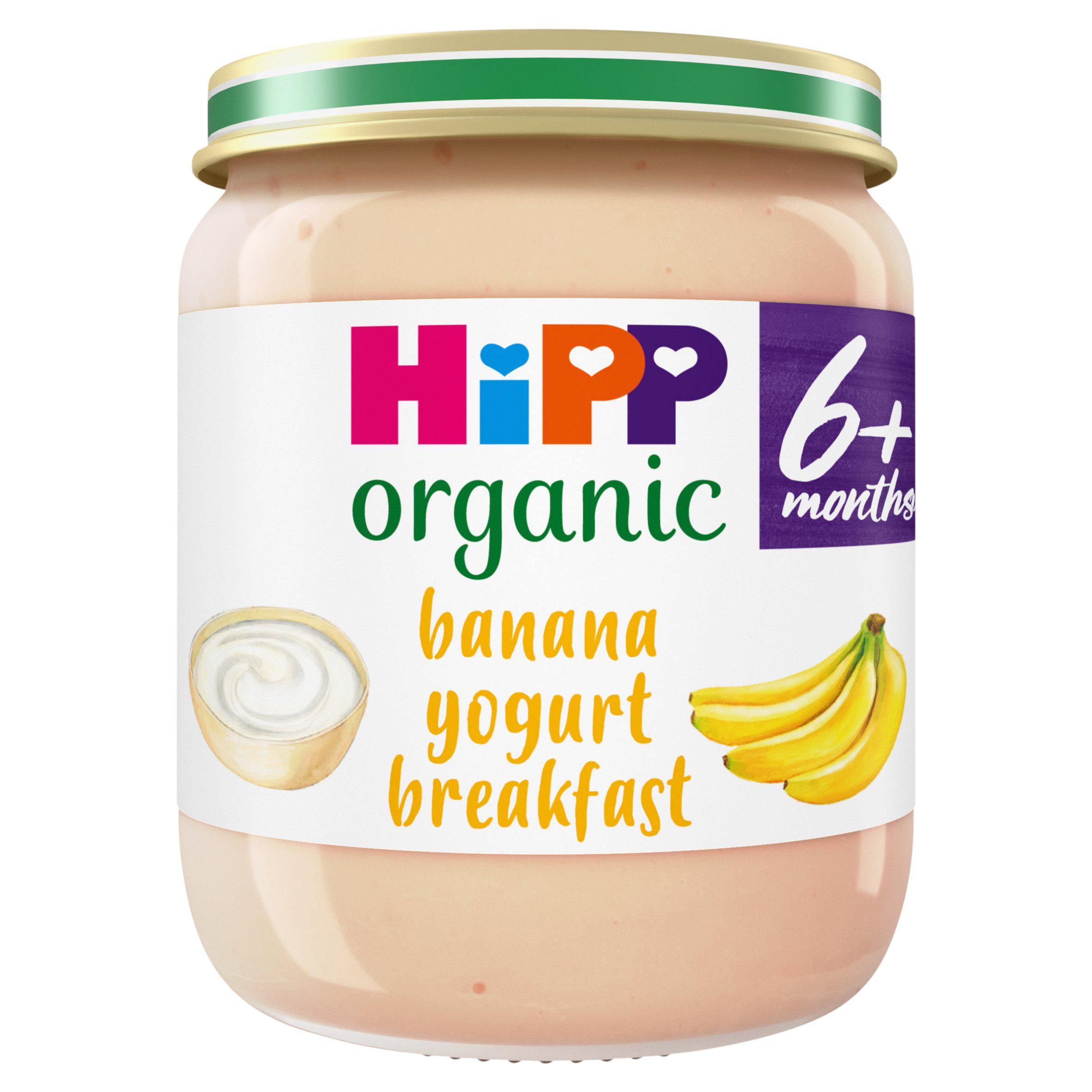 HiPP Organic Banana Yogurt Breakfast Baby Food Jar 6+ Months 125g