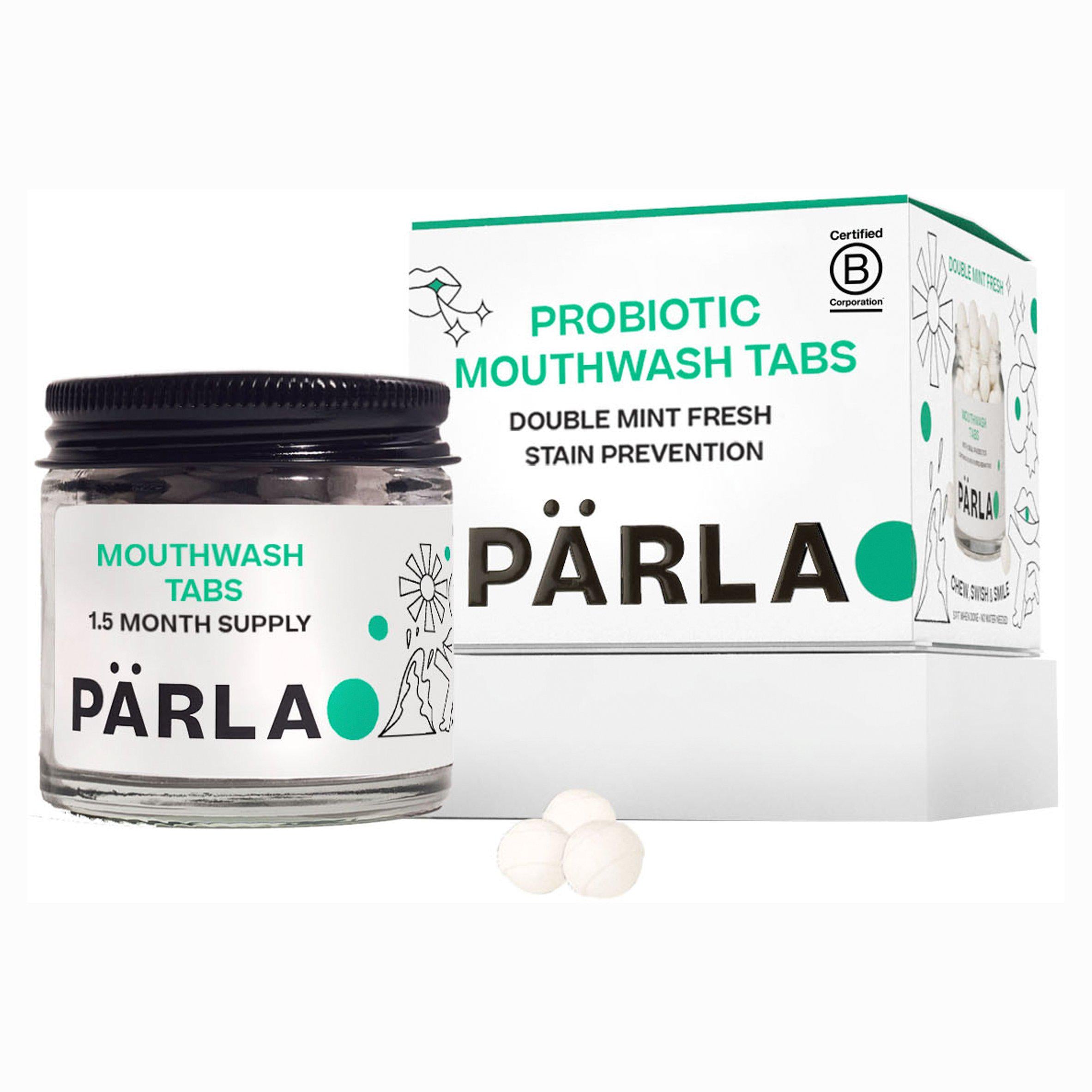 PÄRLA probiotic mouthwash tablets x45, imported from the UK