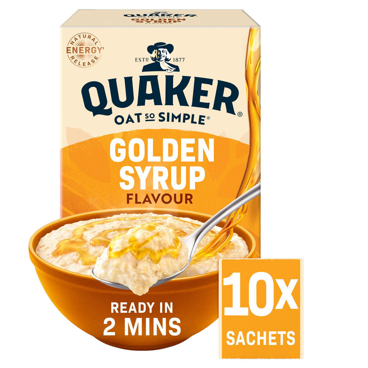 Quaker golden syrup porridge sachets 10x36g, UK version