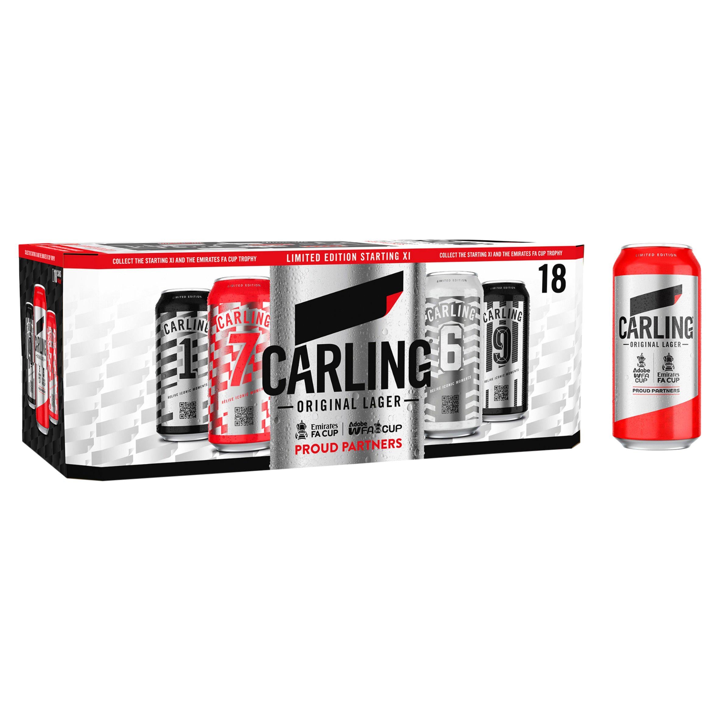 Carling Original Lager beer cans 18x440ml, imported from the UK