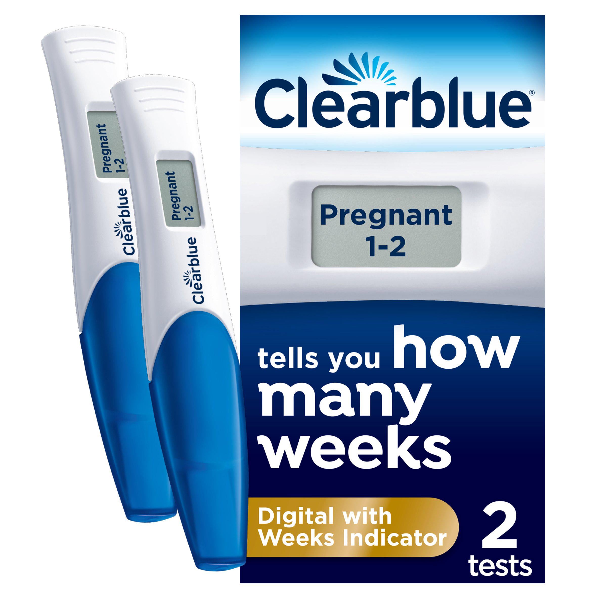 Clearblue pregnancy test with Weeks Indicator x2, UK version