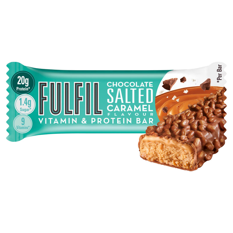 Fulfil chocolate protein bar salted caramel 55g - British product