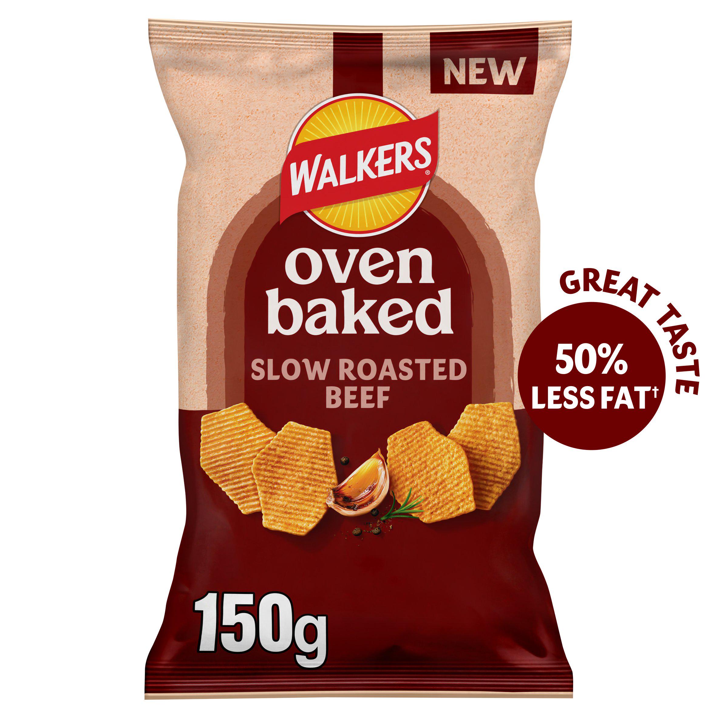 Walkers oven baked crisps roasted beef 150g, imported from the UK