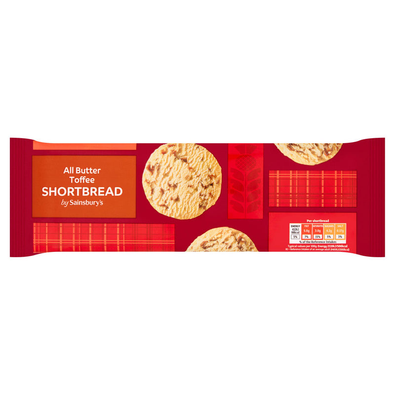 Sainsbury's all butter toffee shortbread 175g (British brand)