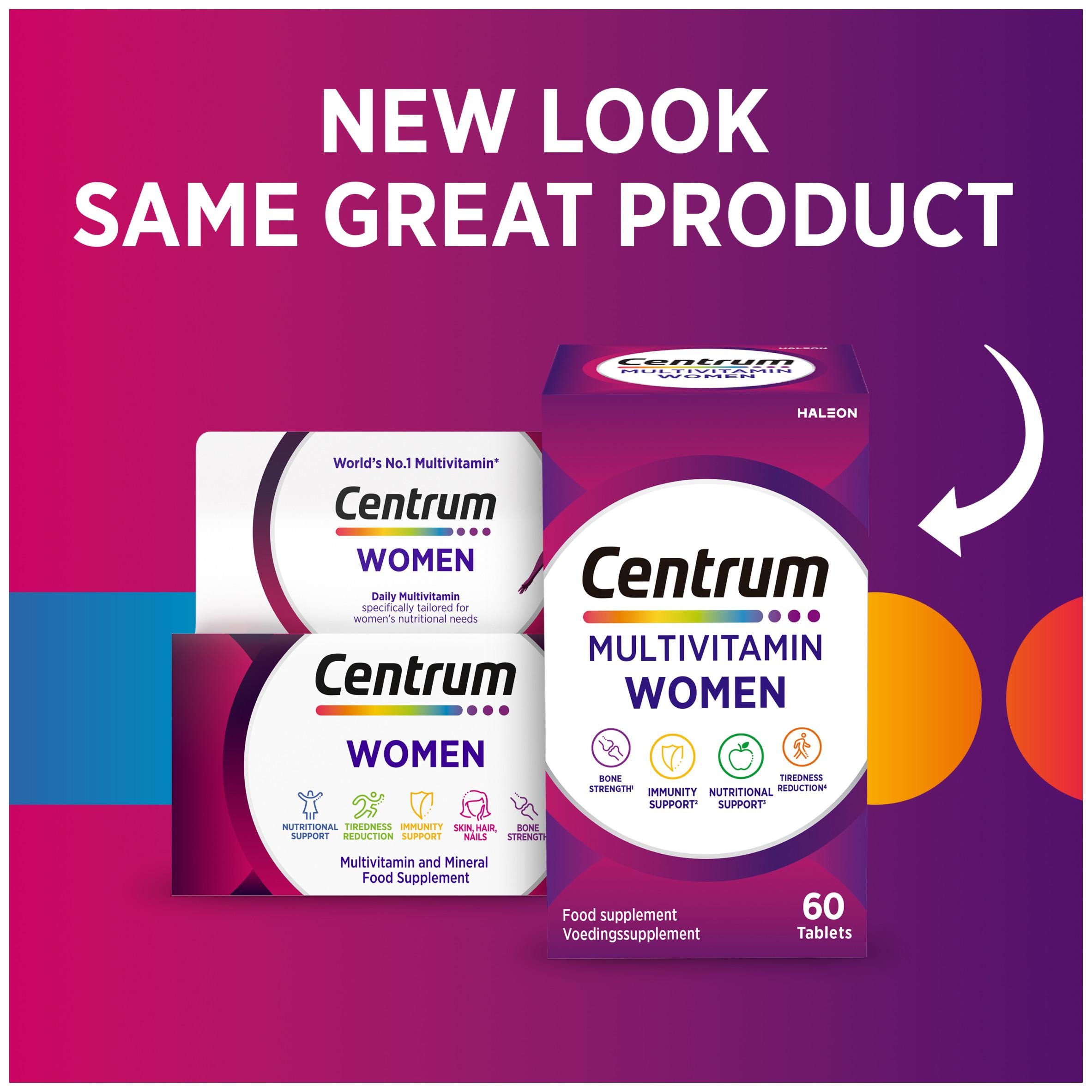 Centrum Women multivitamin tablets 60 tablets, imported from the UK