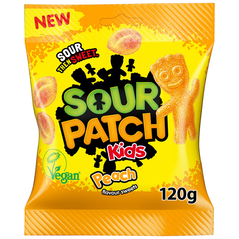 Sour Patch Kids sweets peach flavour 120g, imported from the UK