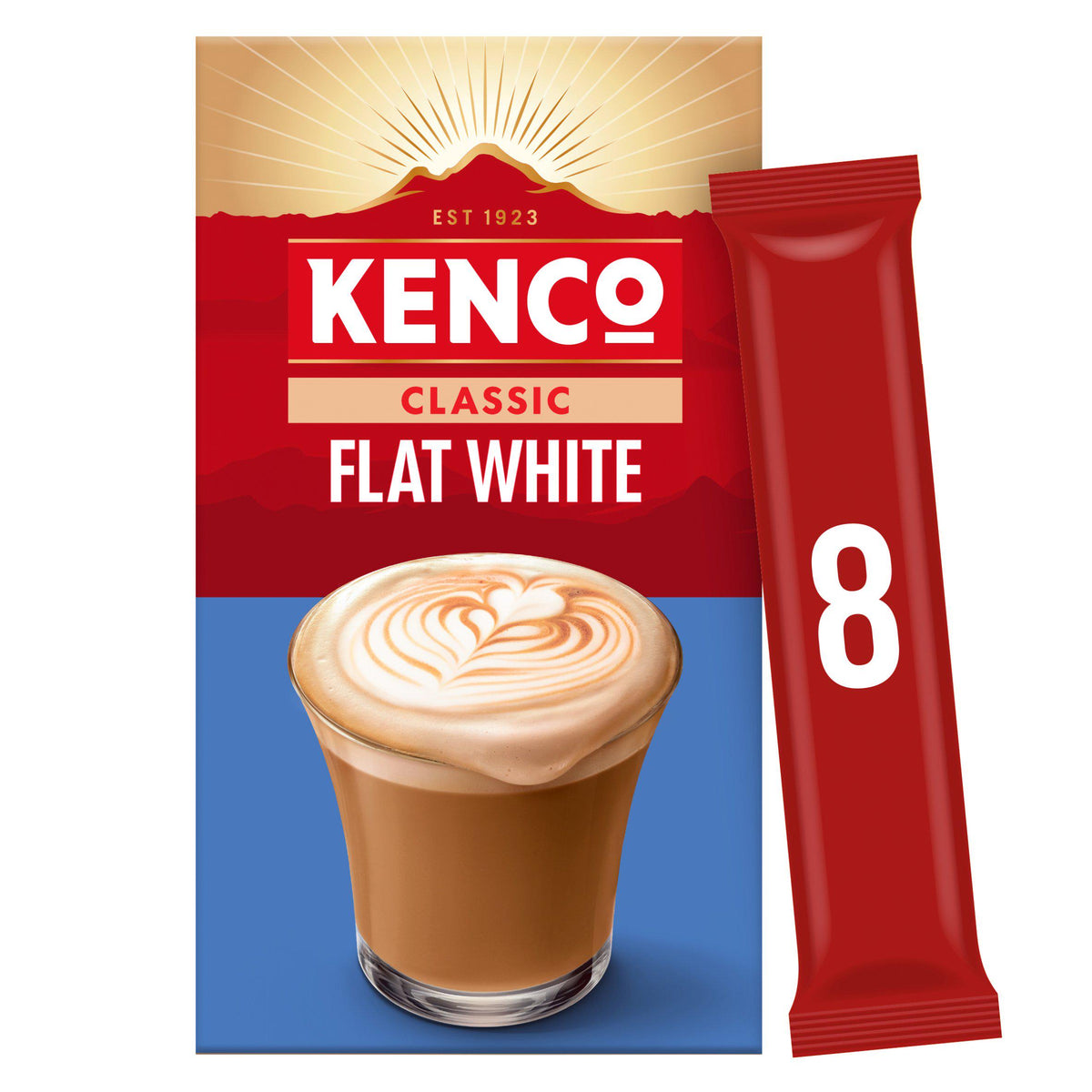 Kenco flat white instant coffee sachets 8 x 14.8g, UK version