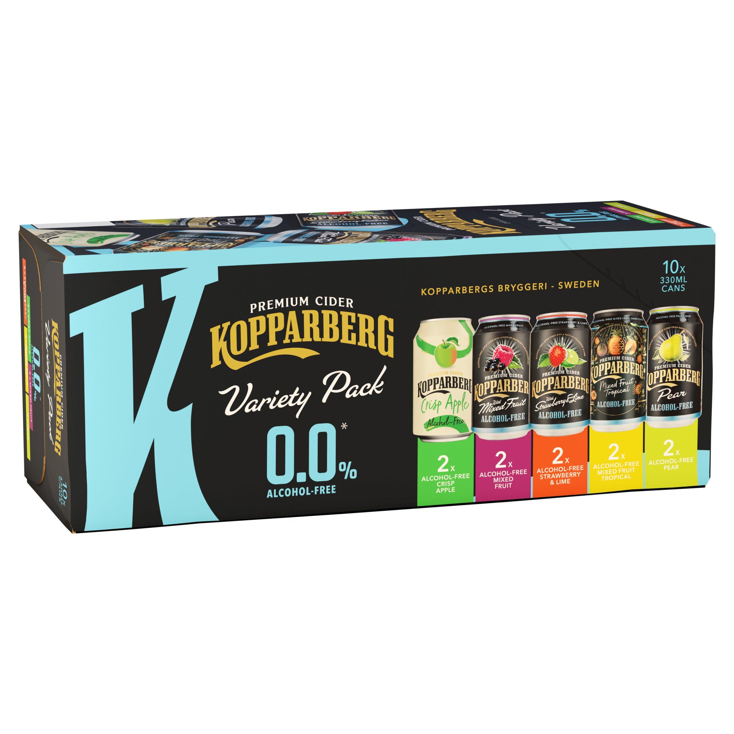 Kopparberg alcohol-free cider variety pack 10x330ml, UK version