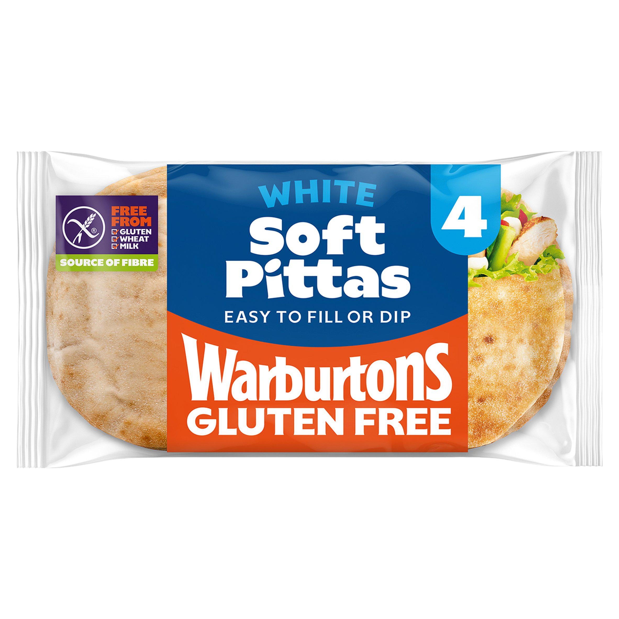 Warburtons Gluten Free White Soft Pittas x4 (British brand)