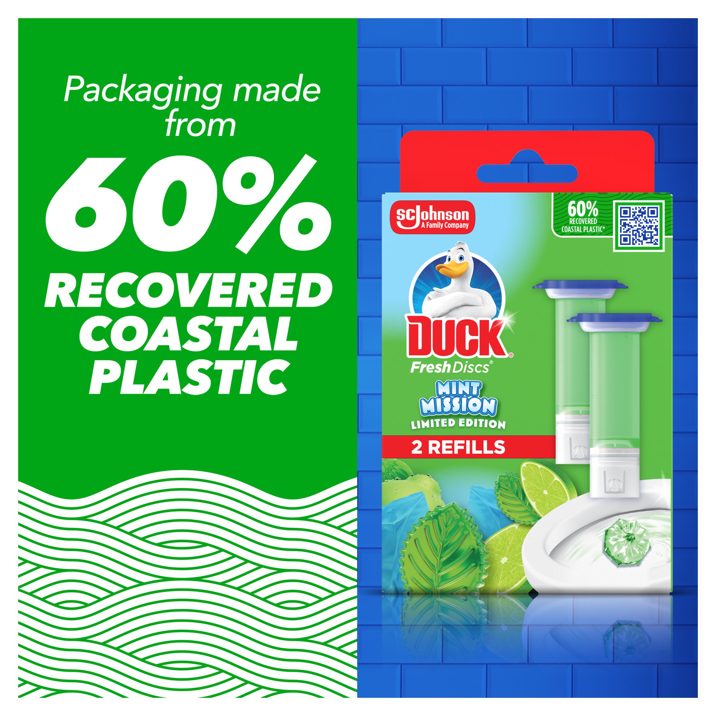 Duck Mint Mission toilet gel refill 2x36ml, imported from the UK