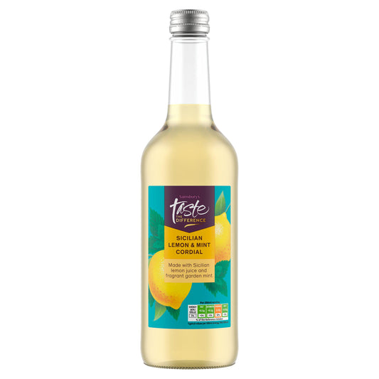 Sainsbury's Sicilian Lemon & Mint Cordial, Taste the Difference 500ml GOODS Sainsburys   