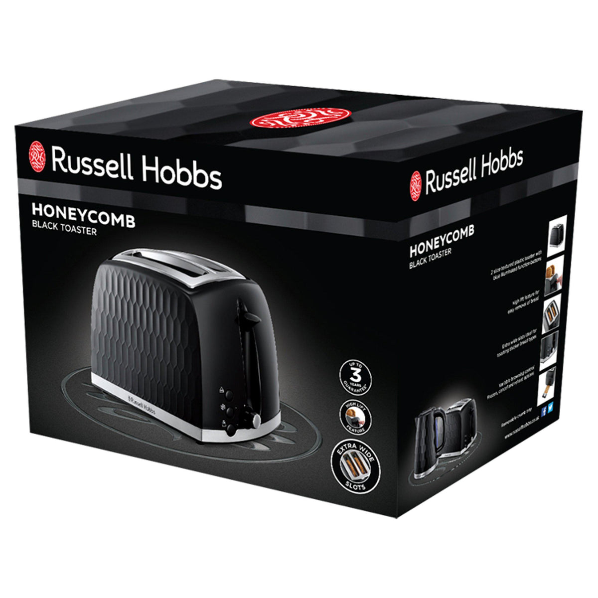 Russell Hobbs toaster black 2 slice model imported from the UK